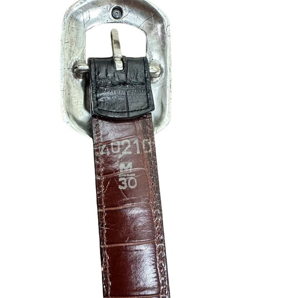 Brighton Leather Belt 40210 Marcus 2 Tone Gold Silver Reversible 30\